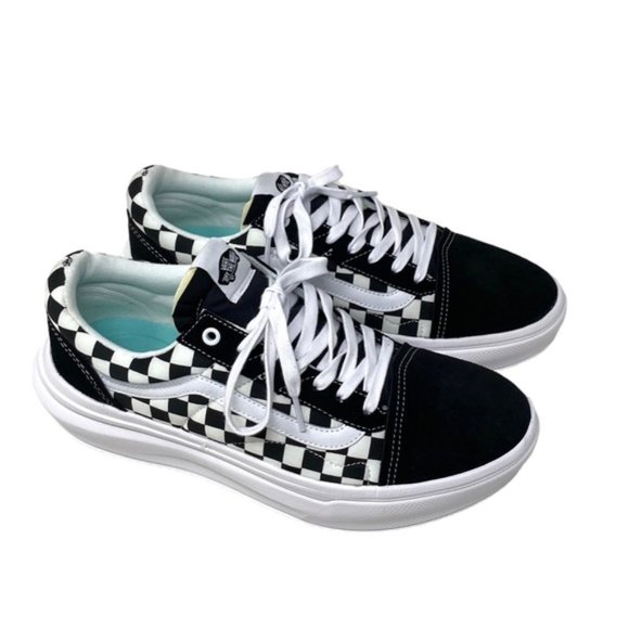 VANS Old Skool Overt CC Shoe Platform Check Black Canvas Suede Men's VN0A7Q5E95Y - Picture 4 of 10